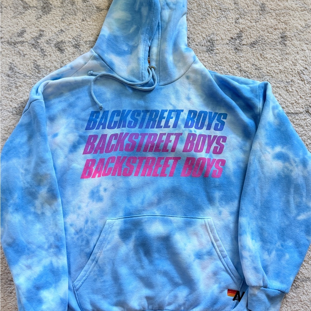 Rare Aviator Nation Blue Tie-Dye Backstreet Boys Graphic Hoodie - Picture 4 of 6